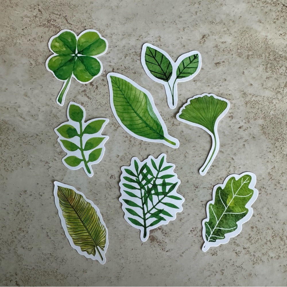 NWOT Green Leaves Plants Sticker Assortment For Planners, Scrapbook, Journal